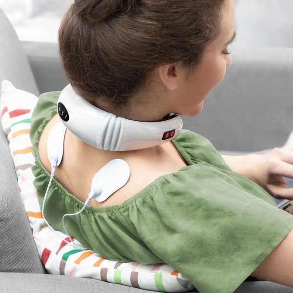 Aparat de masaj cervical impulsuri electromagnetice 2 electrozi spate