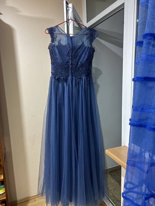 Rochie eleganta pe comanda lunga bleumarin