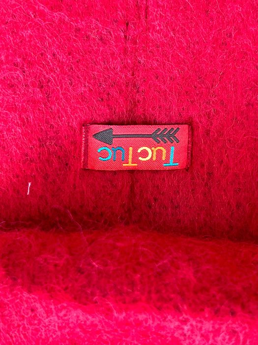 Ново разкошно червено вълнено палте с качулка Tuc Tuc