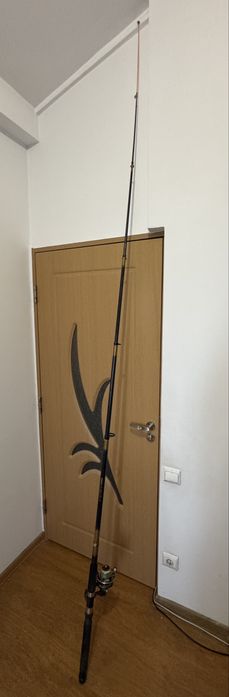 Lansetă telescopică Gipo Pescar 3 m + mulinetă FL CFB5000 cu fir textil – stare foarte bună
