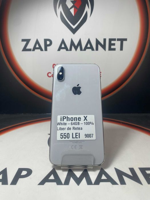 Zap Amanet Vitan - iPhone X - White - 64Gb -100%