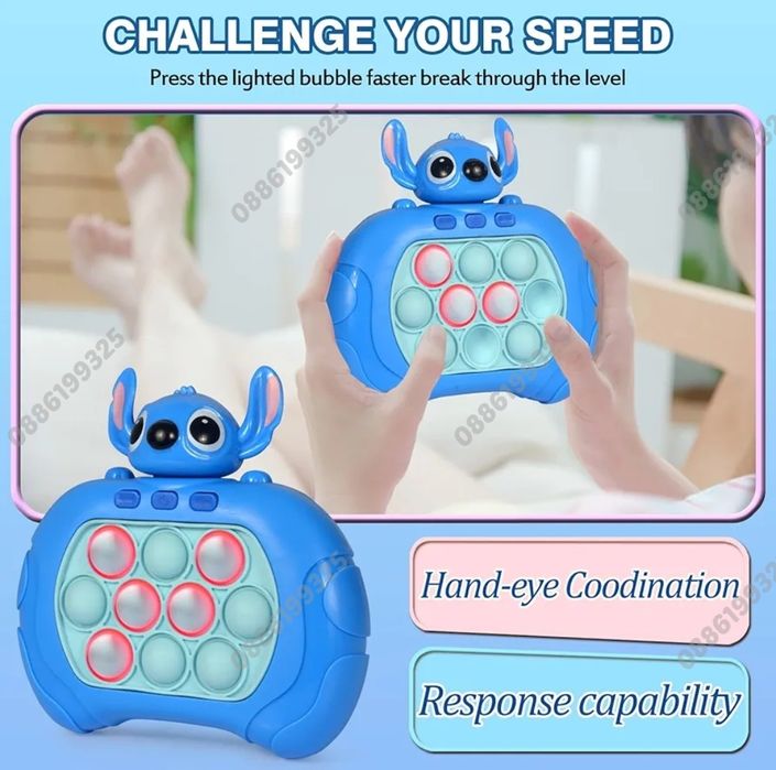 Поп ит игра Стич, Pop it Quick Push Stitch, Попит Игра Лило и Стич