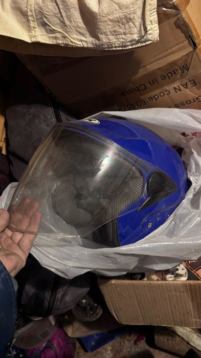 Шлем синий, для мопеда, электро скутера