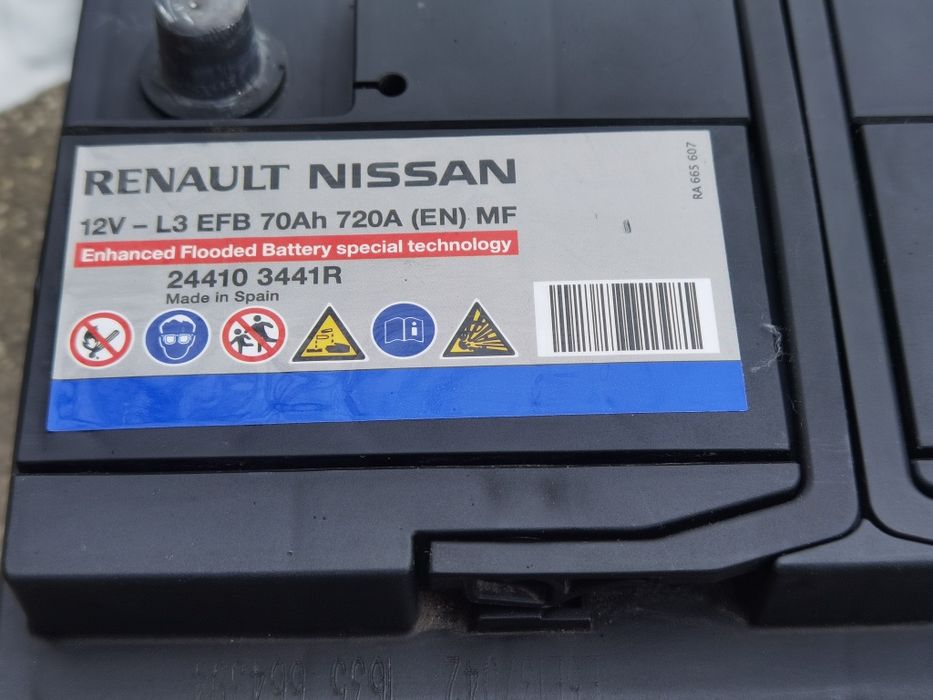Baterie auto Originală Renault/Nissan 12V L3 EBF 70Ah 720A  Start-Stop