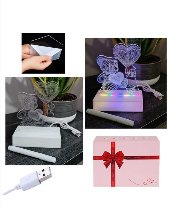 Интериорна 3D - LED настолна лампа