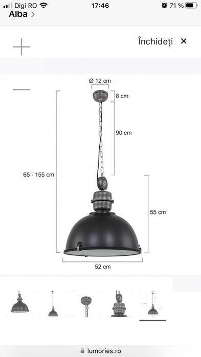 Lampa stil industriala / candelabru stil industrial