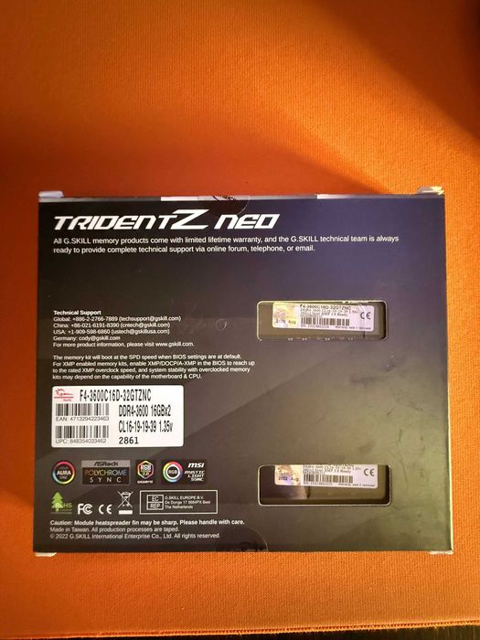 G.Skill TridentZ Neo 32GB (2X16) CL 16 DDR4 3600mhz