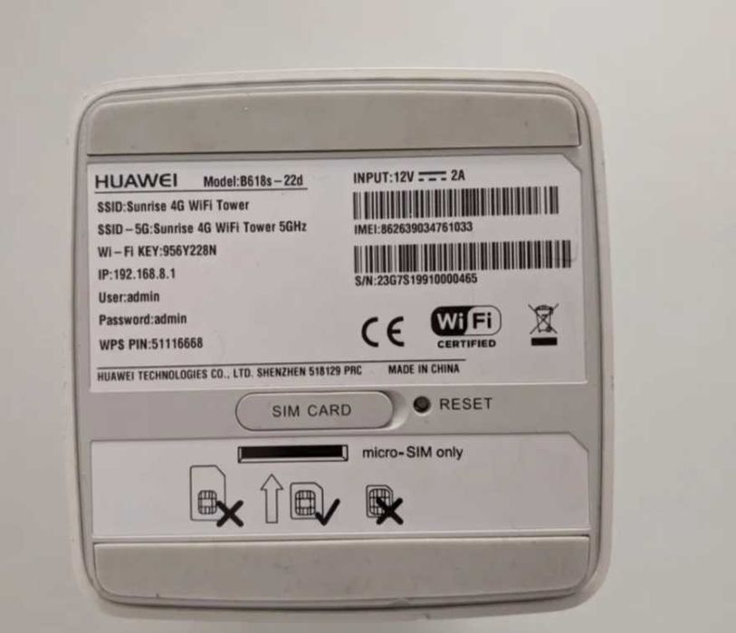 Router wireless Huawei B6185-22D,AC Dual Band, cu slot MicroSIM,4G+LTE