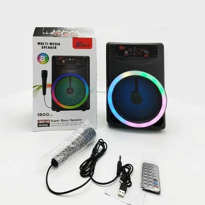 Караоке тонколона ZQS - 8146 с микрофон и светлинни ефекти, 8 инча