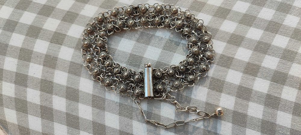 Ръчно Изработена Сребърна Гривна Филигран 17.18 гр./ проба 925