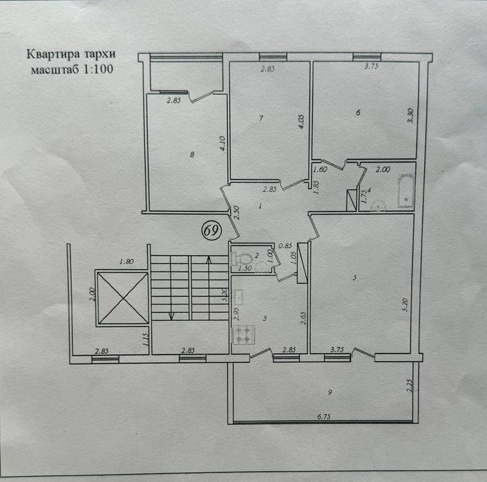 Продается квартира4/3/9 100м² улучшенная планировка Госпитальный рынок