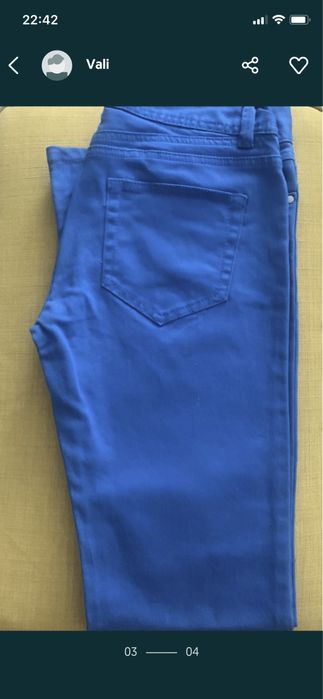 Blugi evazati albastru intens ideal toamna-iarna