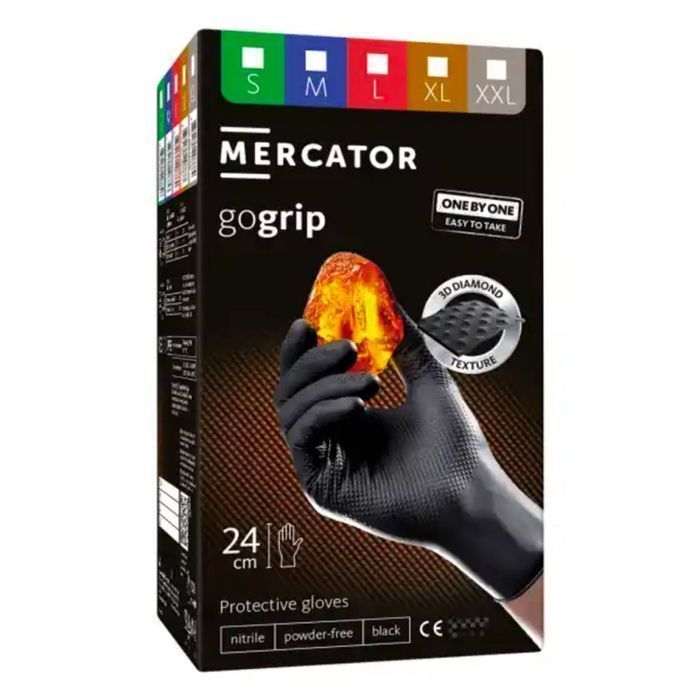 Manusi de nitril premium mercator gogrip one by one culoare neagra, ma