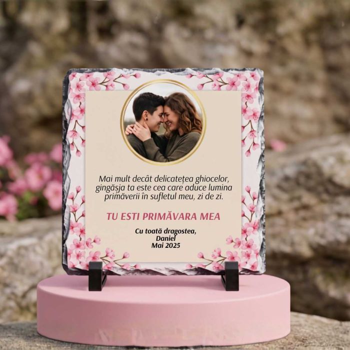 Plăci din Ardezie Naturală Personalizate cu Poza Ta & Mesaj — Cadou Unic - Cel mai mic pret!