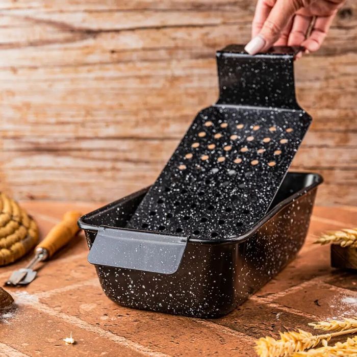 Forma, tava pentru copt neagra, cu insertie pentru scoatere, 24 x 13.5