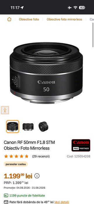 Canon Eos RP + 50mm 1.8 STM + gimbal