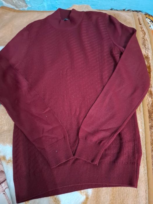 Кофта тёплая, мужская ,бордовый