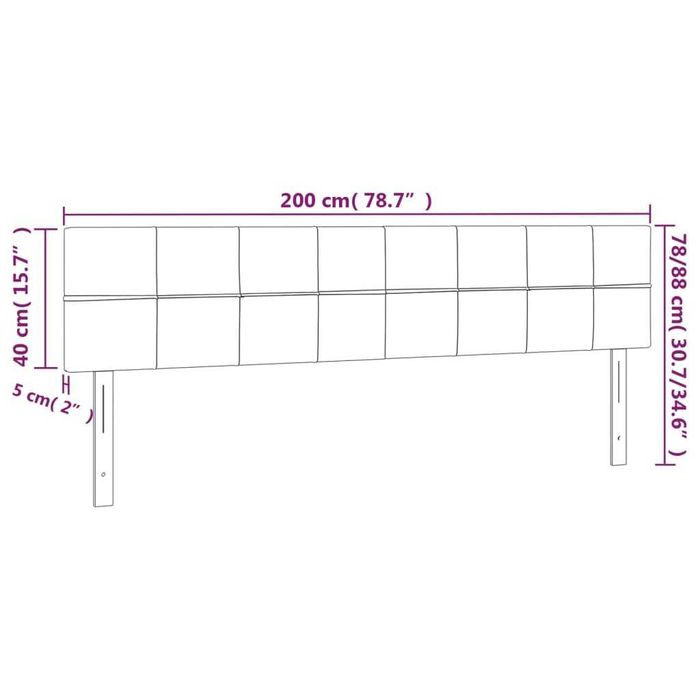 Tăblii de pat 200x5x78/88 cm, material textil maro închis VidaXL