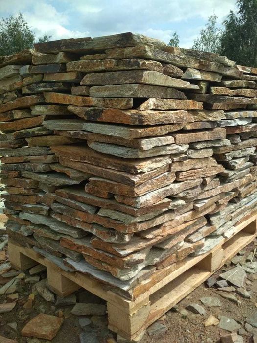 Плитняк желтый для дорожек двора для облицовки стен