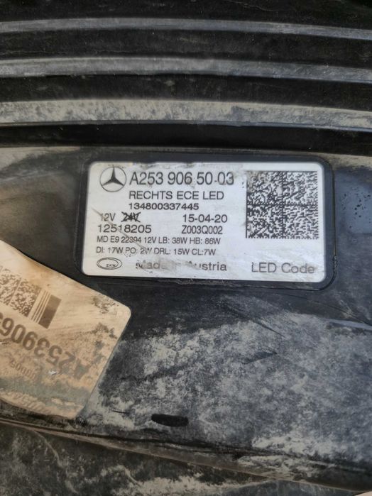 Far Dreapta Mercedes GLC W253 Full LED An 2019 - 2023