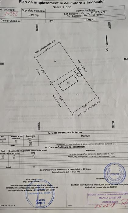 Casa cu teren loc. Baltareti  (Clondiru / Buzău)