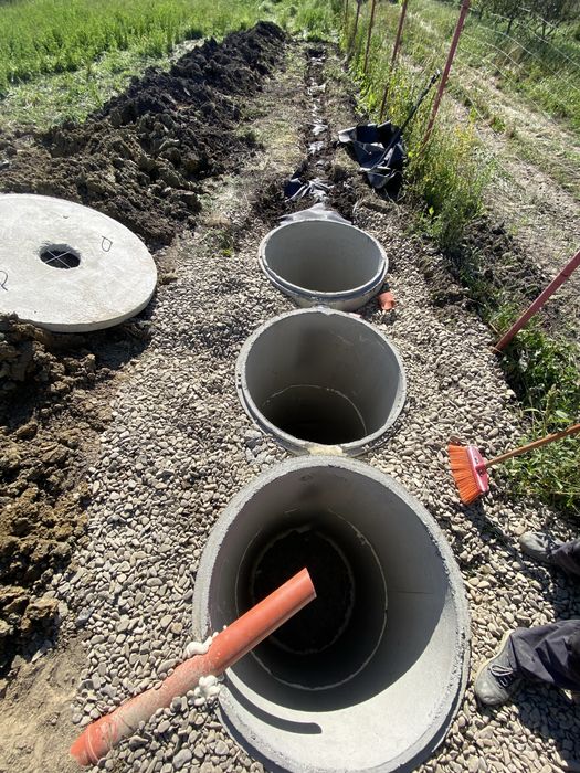 Montaj fose septice cu 3 etape de filtrare şi dren,Instalații sanitare