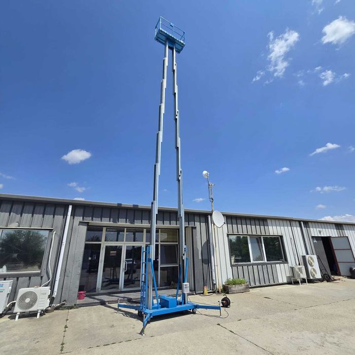 Nacela / Platforma telescopica electrica din aluminiu, capacitate 200 kg  – inaltime de lucru  14 m