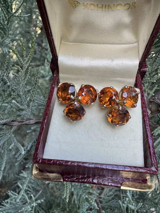 Cercei din aur si citrine