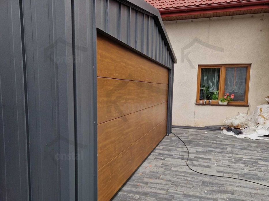 Garaj metalic 7x5 SUPERLINE-PLUS cu carport ajurat + BTX7016