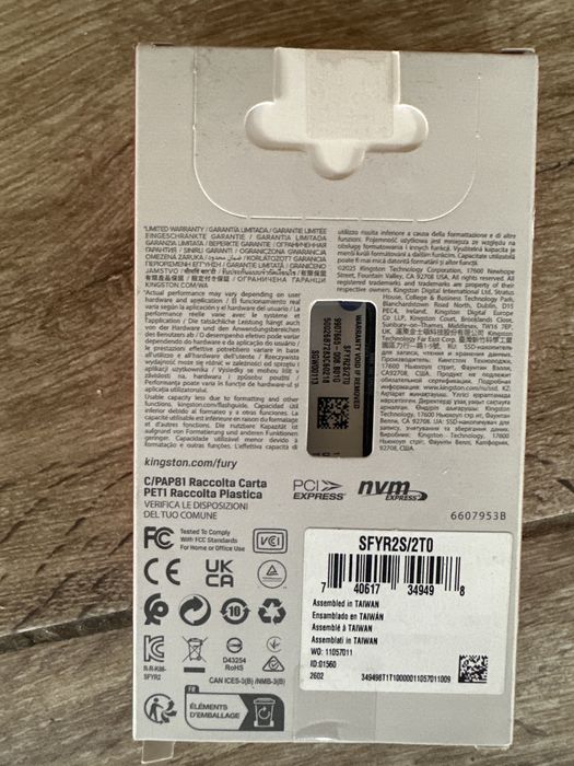 SSD Kingston FURY Renegade G5 2TB PCIe 5.0 - NOU SIGILAT - 14.700 MB/s