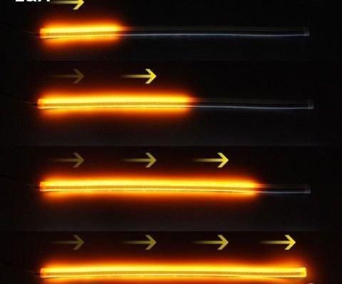 Дневни светлини с вграден бягащ мигач, силикон, 60см. А-3213-1