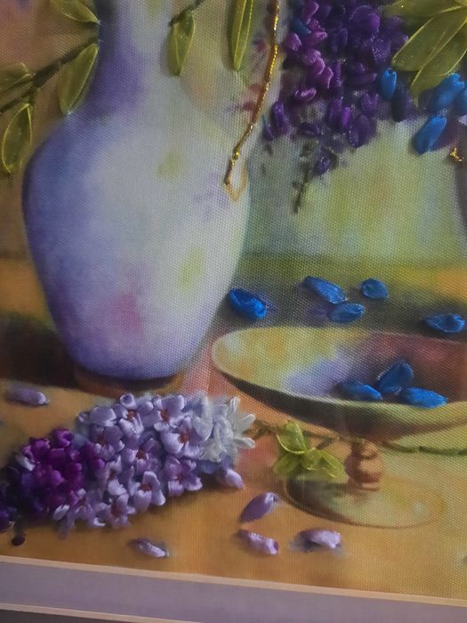 Картина вышитая ленточкой