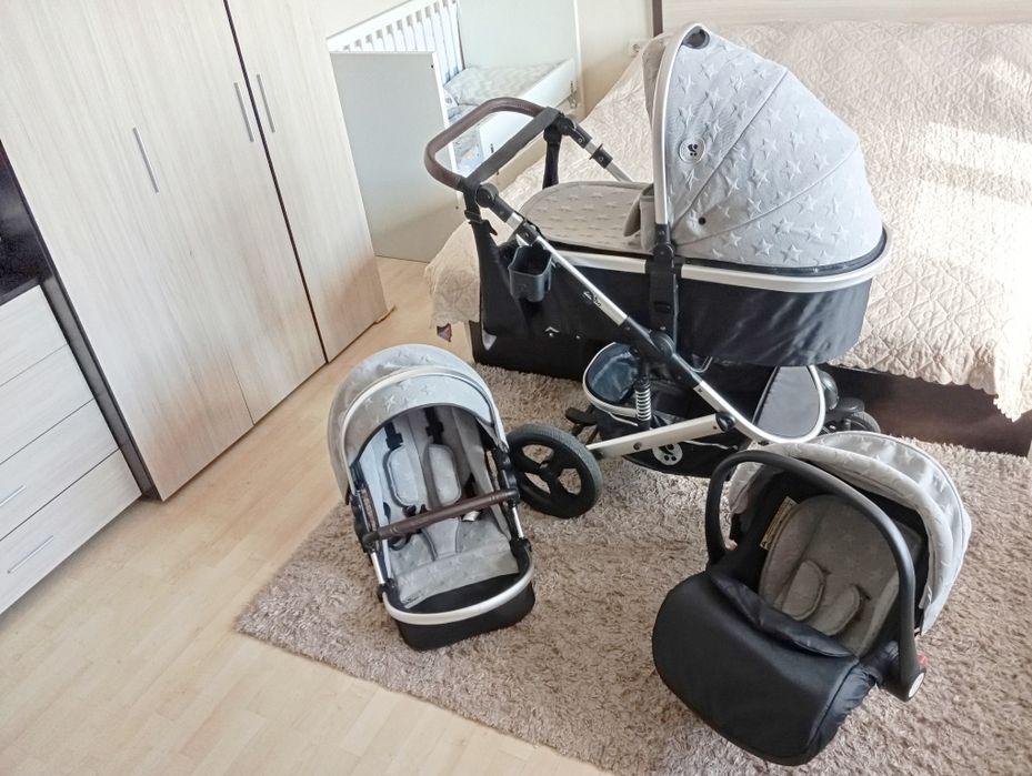 Бебешка количка 3в1 Lorelli Boston сива