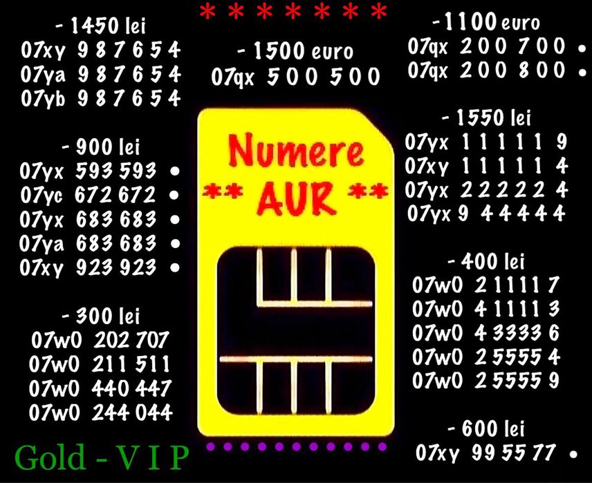 NumarVipAurGoldNumere