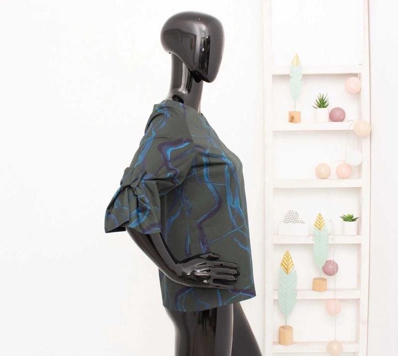 COS оригинална дамска блуза синьо зелена 34 XS