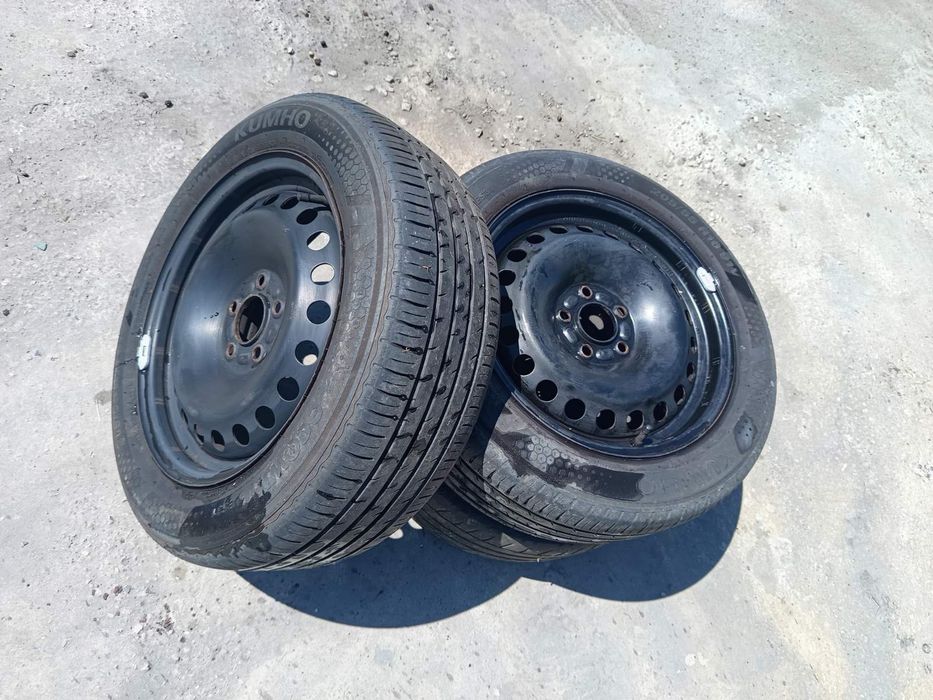3бр. Железни джанти 16" 5х112 (VW, Skoda, Audi) + 2 бр. Летни гуми Kumho DOT21