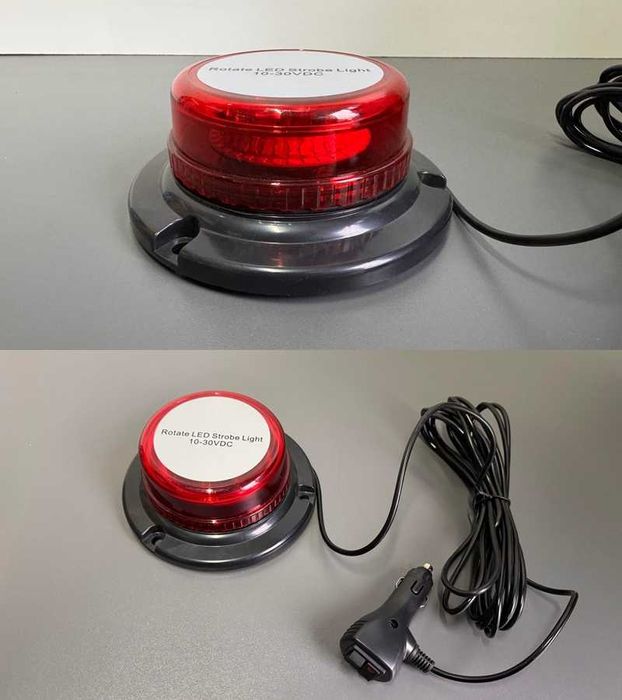 Girofar auto LED galben albastru rosu rotativ magnet 12V-24V