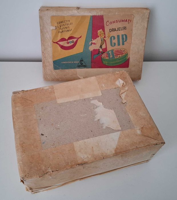 Cutie veche romaneasca bomboane "CIP" - comunist - colectie - drajeuri