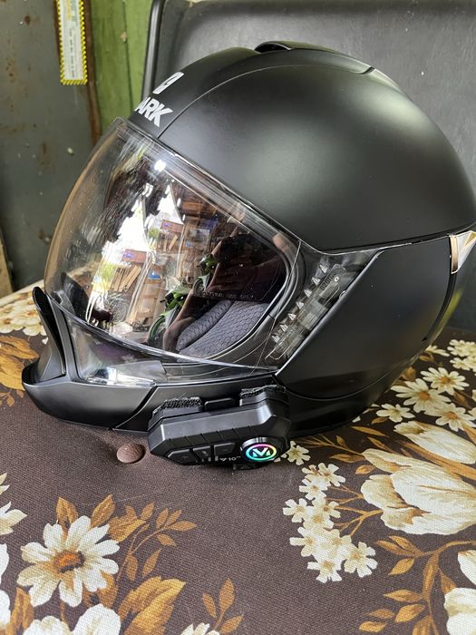 Каска SHARK Evojet black XS размер с интерком