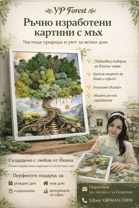 Картина за повод със скандинавски мъх