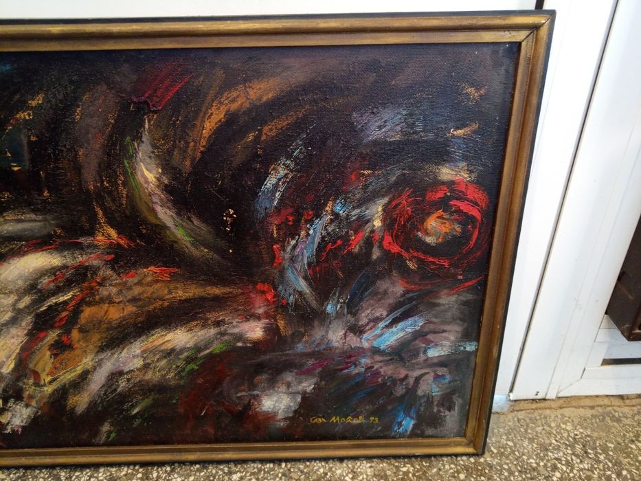 Стара Картина Масло "Представа за нощна светлина" на х-к Сава Молов