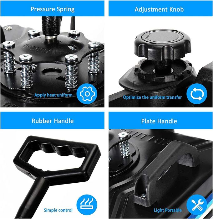 Presa termica multifunctionala 5in1, sublimare, tricouri, cani, sepci