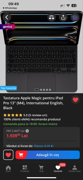 Vand tastatura sigilata Apple magic