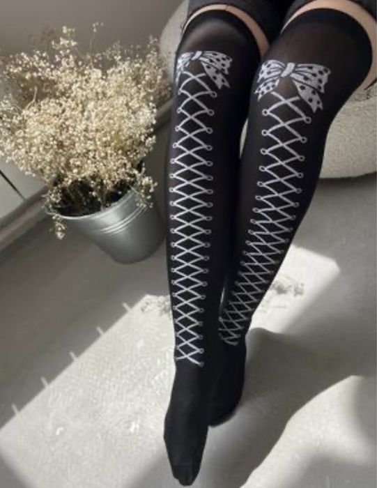 Чулки карнавальные "Шнуровка"