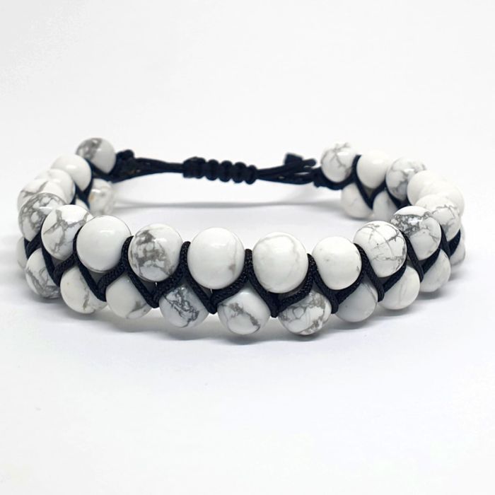 Brățară Shambala din howlit alb