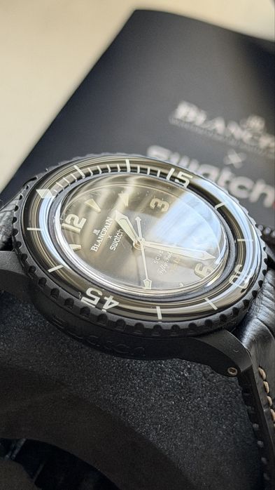Часы Blancpain Swatch ремешок Hirsch