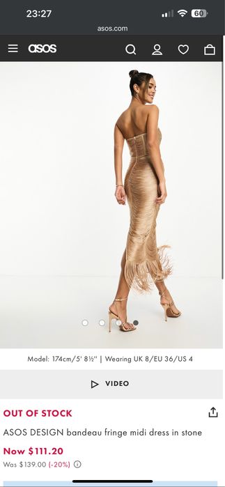 Rochia Asos franjuri crem