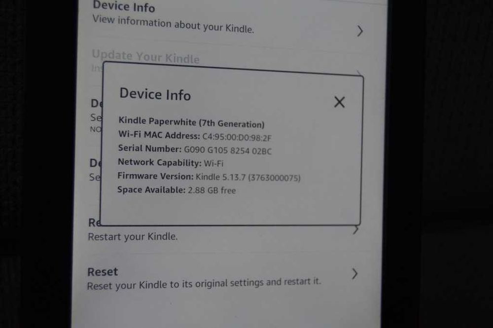Kindle Paperwhite 3 (7th gen) DP75SDI – Touchscreen 300 ppi, Iluminat, wifi, Stare Bună