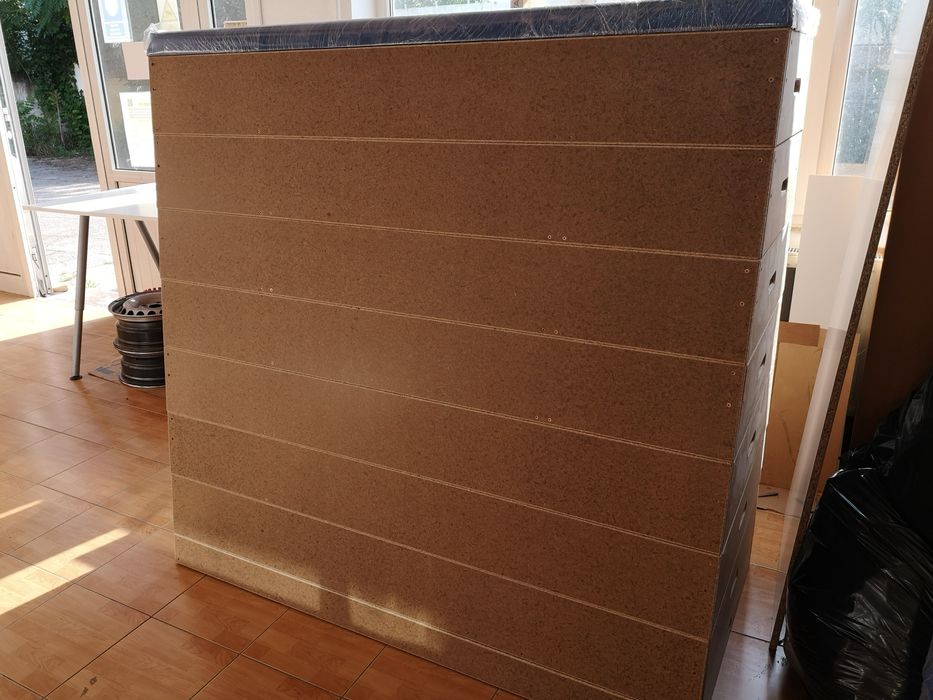 Lada gimnastica trapeizoidala 160 cm cu 8 module din Pal natur