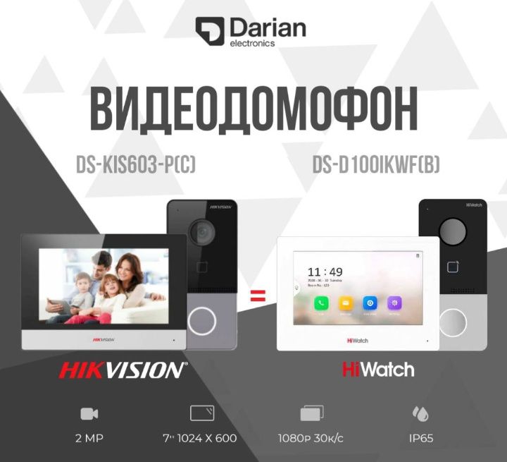 Damafon, kamera ustanofka